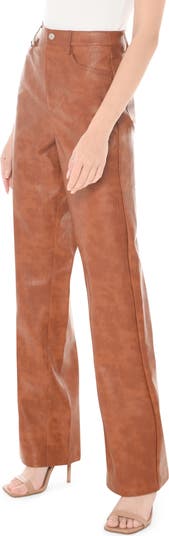 WAYF Faux Leather Straight Leg Pants | Nordstrom