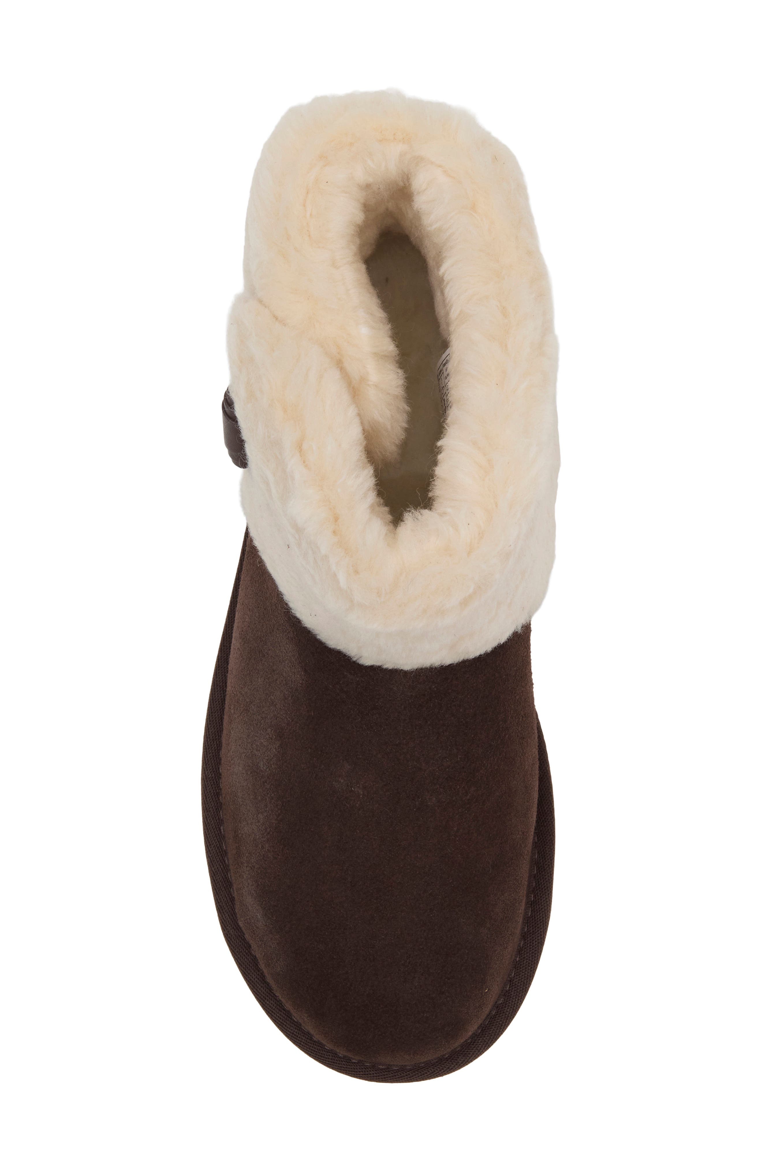 Classic Mini Posy Toggle Genuine Shearling Boot, Alternate, color, BURNT CEDAR