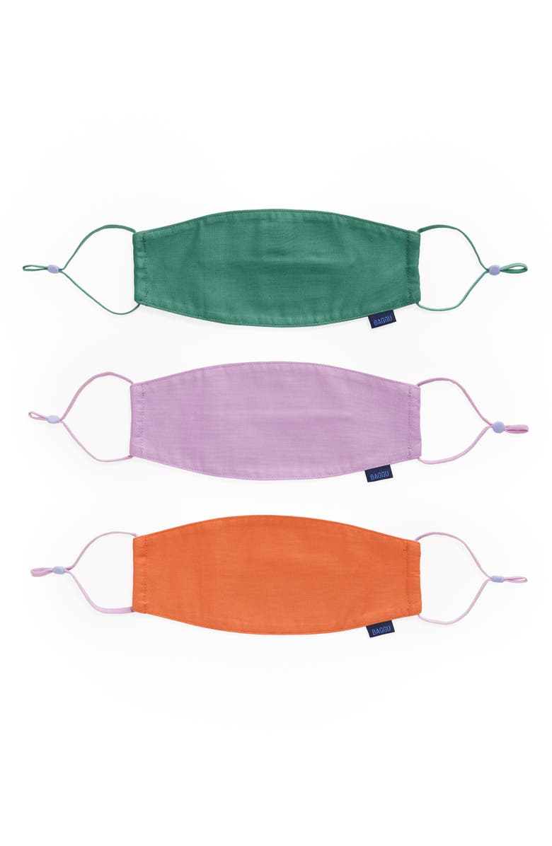 Baggu 3-Pack Cactus Organic Cotton Adult Face Masks, Main, color,