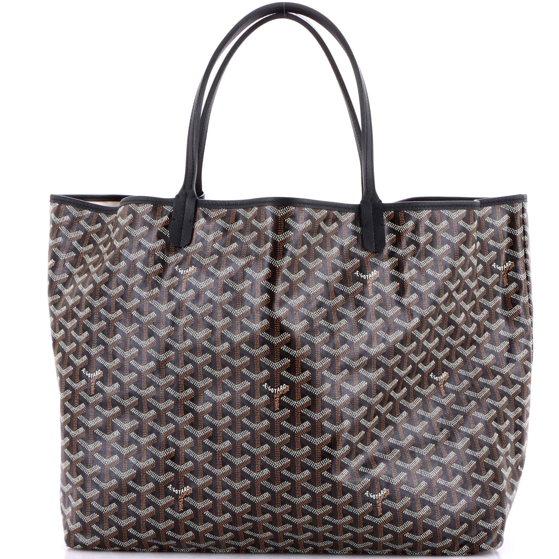 Pre-Owned Goyard Saint Louis Tote Coated Canvas GM, Main, color, Black
