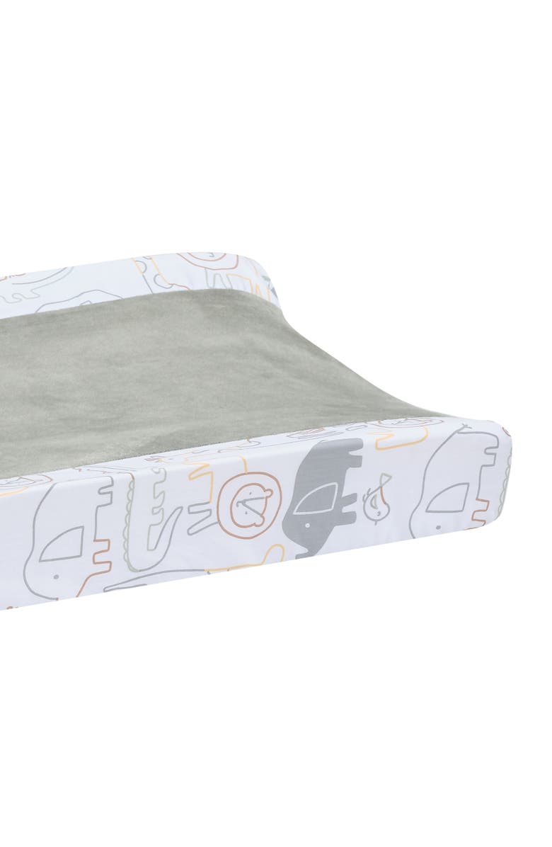 Lambs & Ivy Jungle Story Soft Minky Velour Safari Changing Pad Cover, Alternate, color, Multicolor