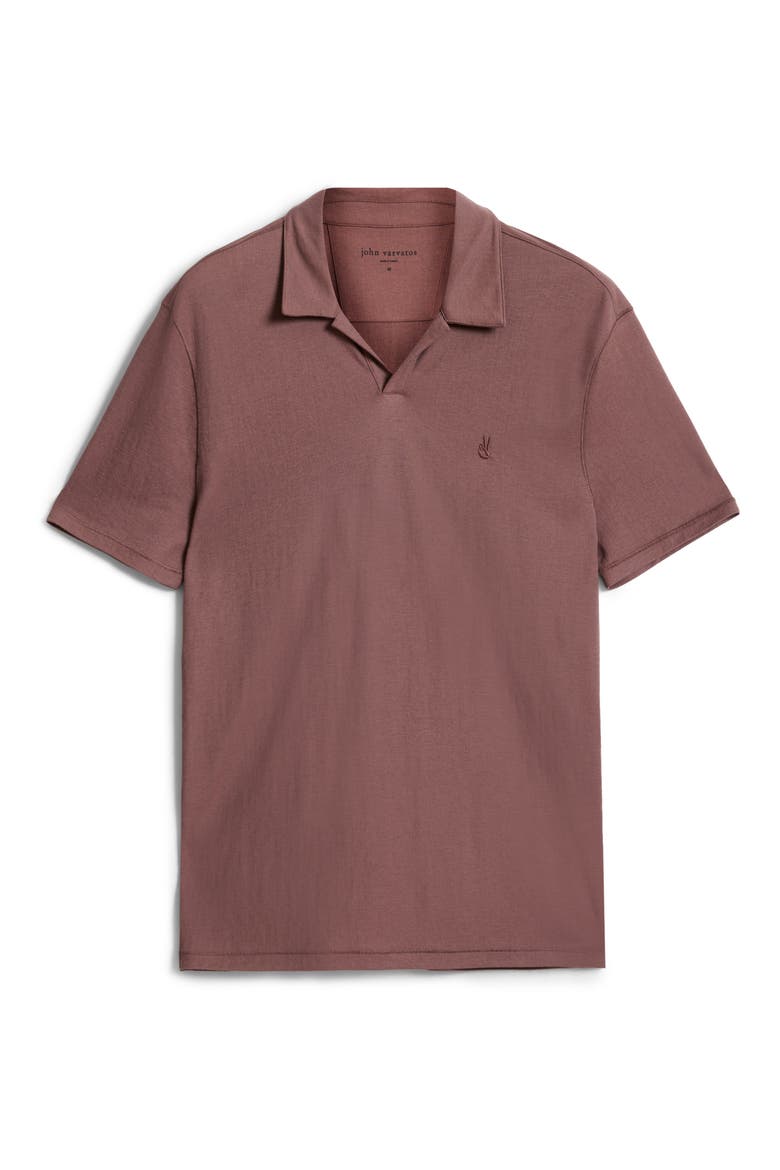 Leroy Johnny Collar Solid Piqué Polo, Alternate, color, MAUVEWOOD