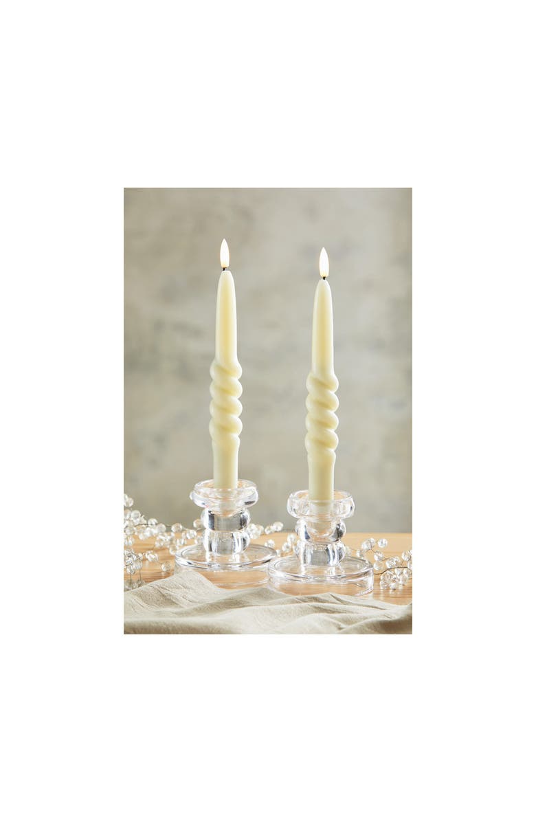 tag Twist LED Taper Candles Flameless Ivory Paraffin Wax Set 2, Alternate, color, Beige