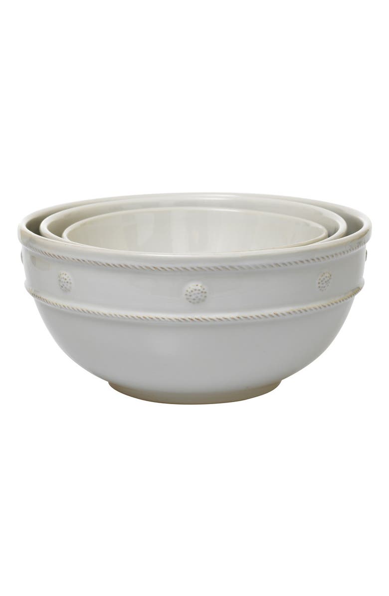 Juliska Set of 3 Berry and Thread Whitewash Nesting Serving Bowls, Main, color, Whitewash