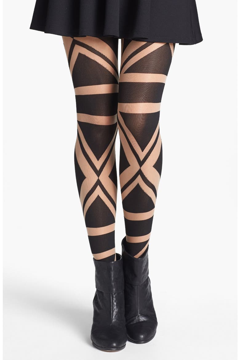 'Patriotic' Tights, Main, color, NUDE/ BLACK