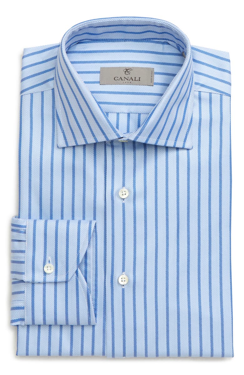 Canali Regular Fit Stripe Dress Shirt, Alternate, color, 