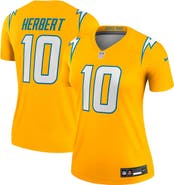 Nike Women's Nike Justin Herbert Gold Los Angeles Chargers Alternate Charger Power Legend Player Performance Top