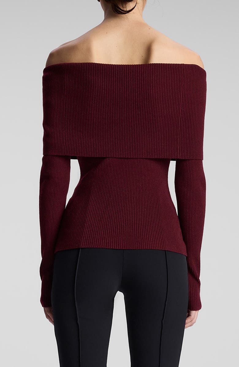 A.L.C. Evelyn Off the Shoulder Merino Wool Blend Sweater, Alternate, color, Burgundy
