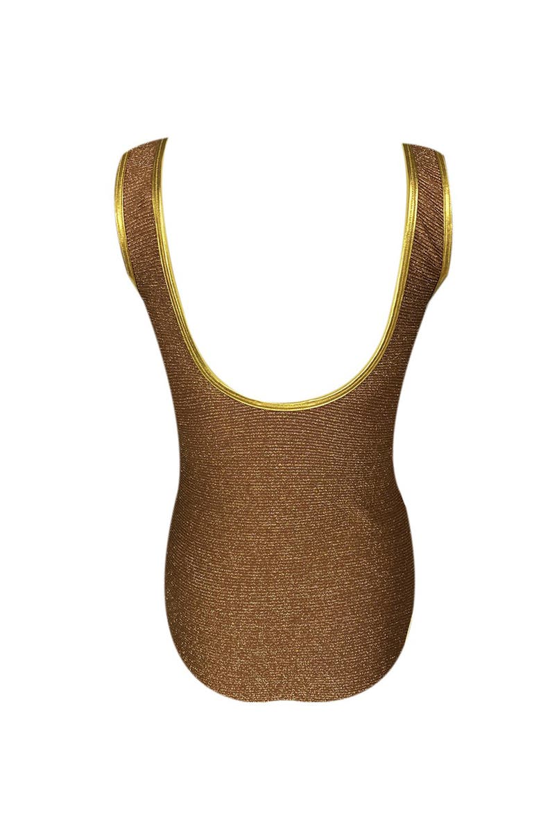 NESSI BYRD Kids' Casual Eyelet Detail One-Piece Swimsuit, Alternate, color, Brown