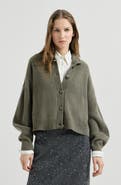 Brunello Cucinelli Cashmere English rib cardigan with monili