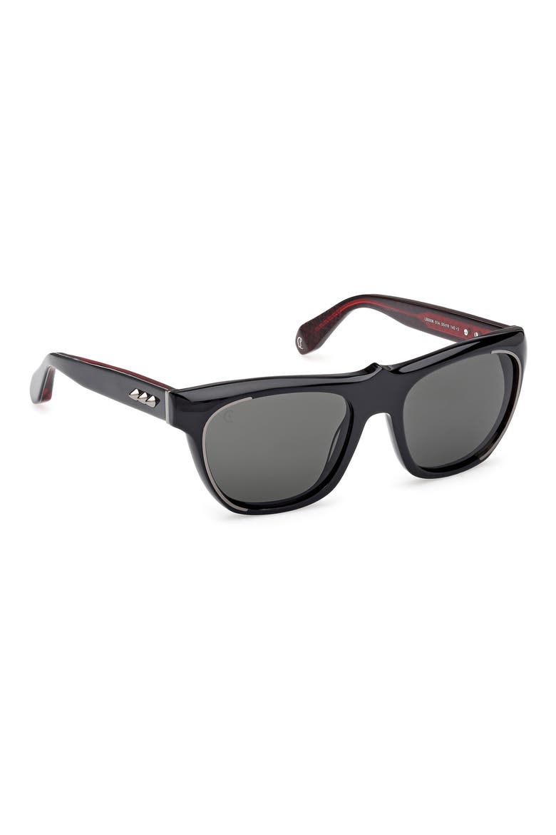 Georges 55mm Square Sunglasses, Alternate, color, BLACK / GUNMETAL / ZEISS SMOKE