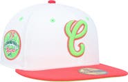 New Era Men's New Era White/Coral Chicago White Sox Cooperstown Collection Comiskey Park 75th Anniversary Strawberry Lolli 59FIFTY Fitted Hat