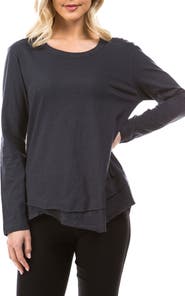 APNY Layered Hem Cotton Slub Top