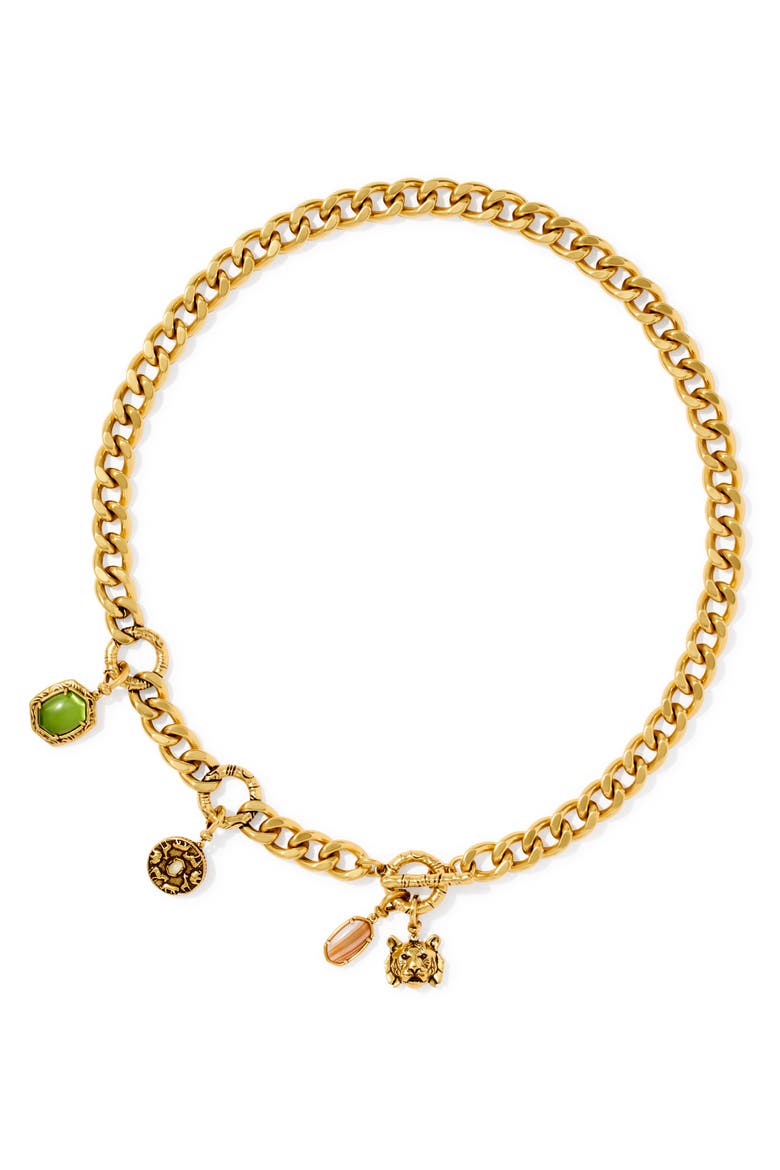 Raina Charm Necklace, Alternate, color, VINTAGE GOLD MULTI MIX