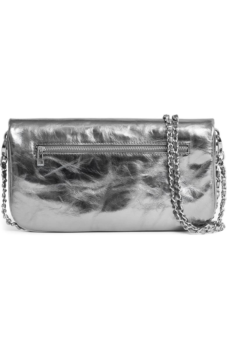 Zadig & Voltaire Rock II Metallic Clutch, Alternate, color, Gun
