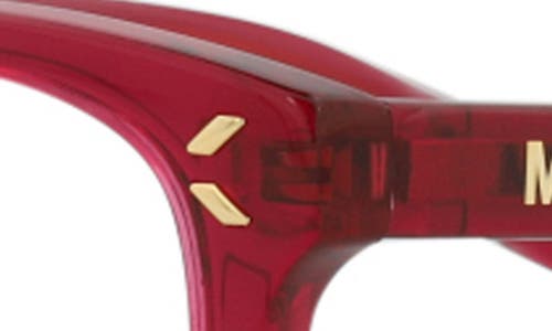 Alexander Mcqueen Mcqueen 48mm Square Optical Glasses In Burgundy Burgundy Transparent
