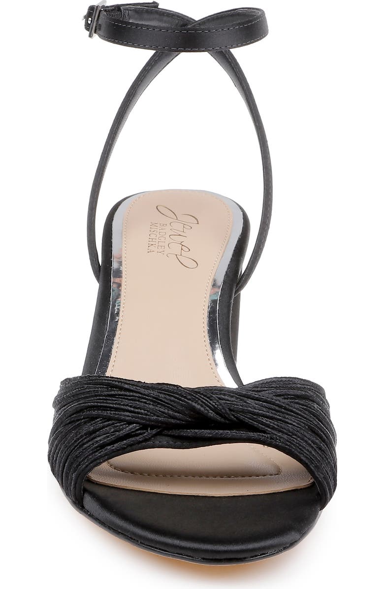 Jewel Badgley Mischka Pretty Ankle Strap Sandal, Alternate, color, Black Satin