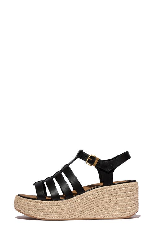 Fitflop Espadrille Platform Wedge Sandal In Black