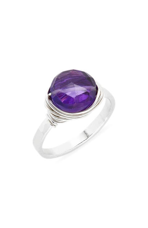 Semiprecious Stone Wire-Wrapped Ring