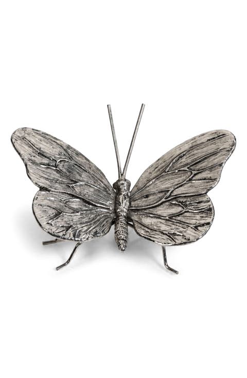 Antique Pewter Butterfly Decorative Figurine