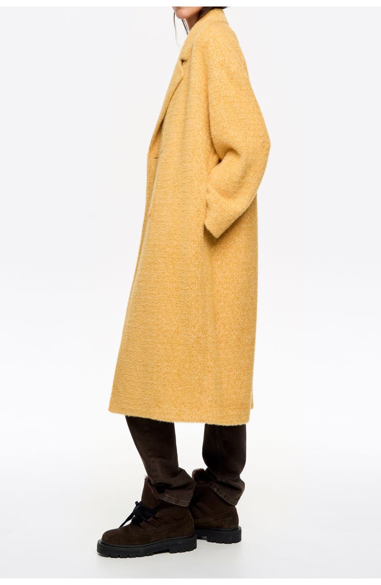 Bimba y Lola Structured Fur Coat, Alternate, color, Yellow