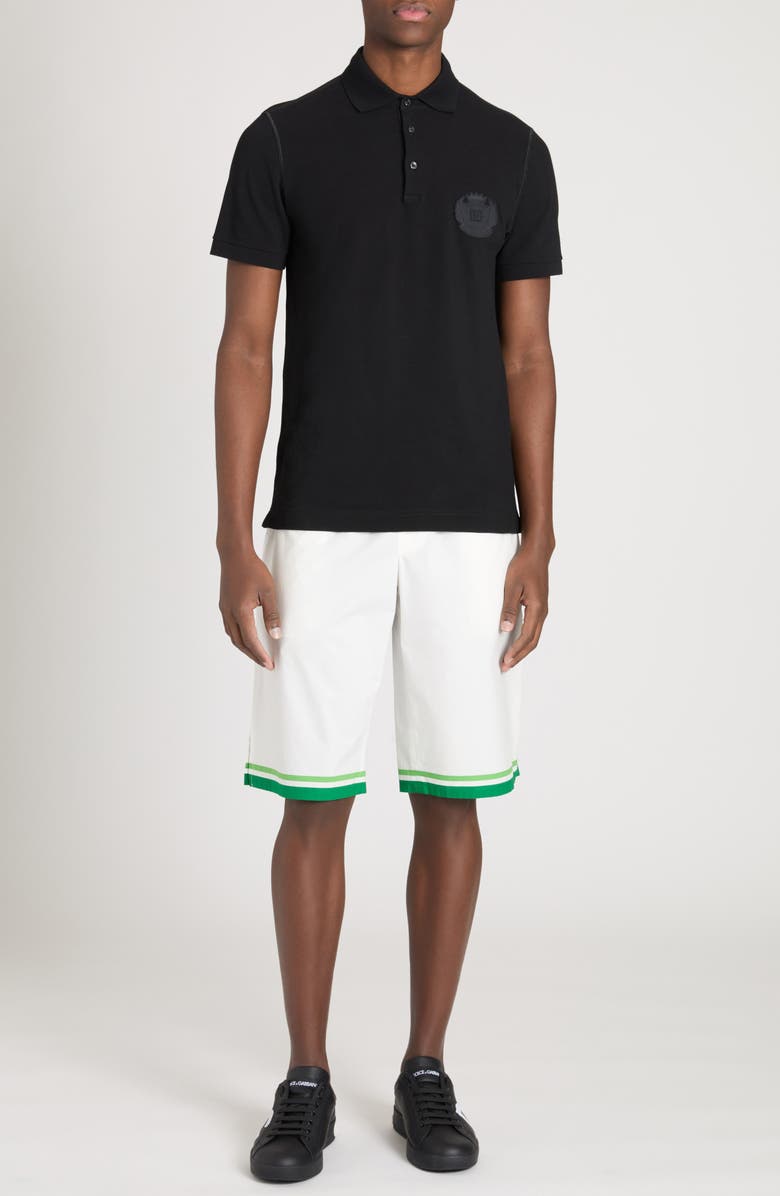 Dolce&Gabbana Majolica Cotton Poplin Drawstring Shorts, Alternate, color,