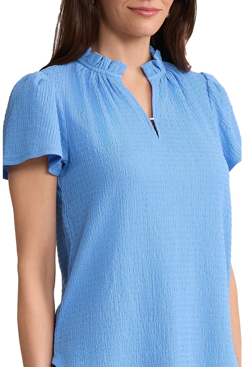 Crinkle Flutter Sleeve Top, Alternate, color, BLUE HORIZON