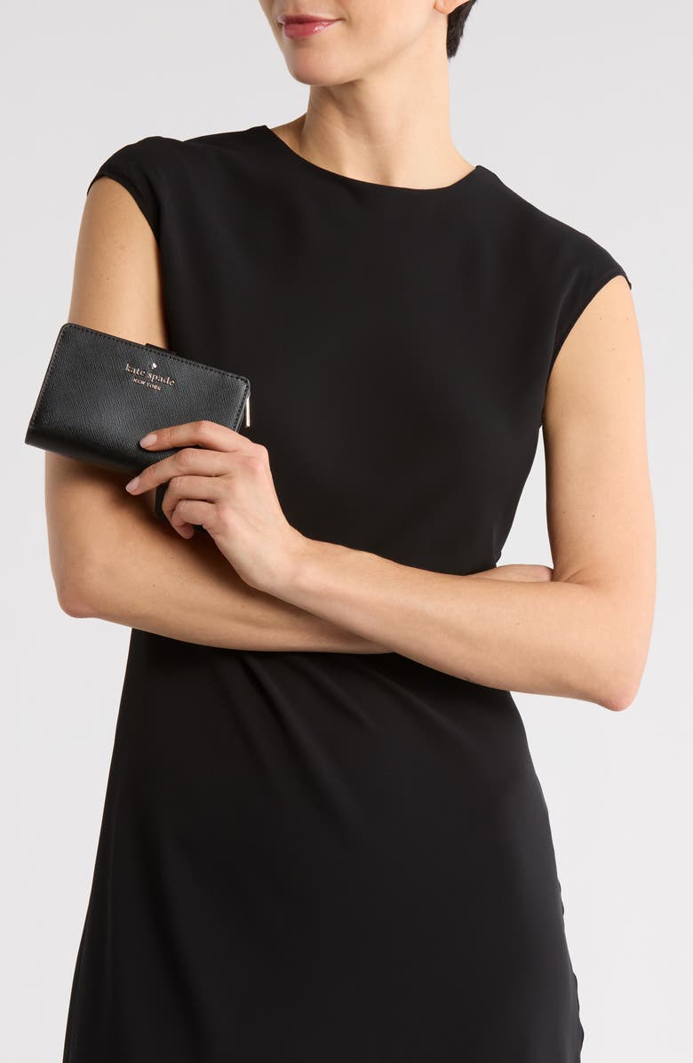 Kate Spade New York staci medium bifold leather wallet, Alternate, color, Black