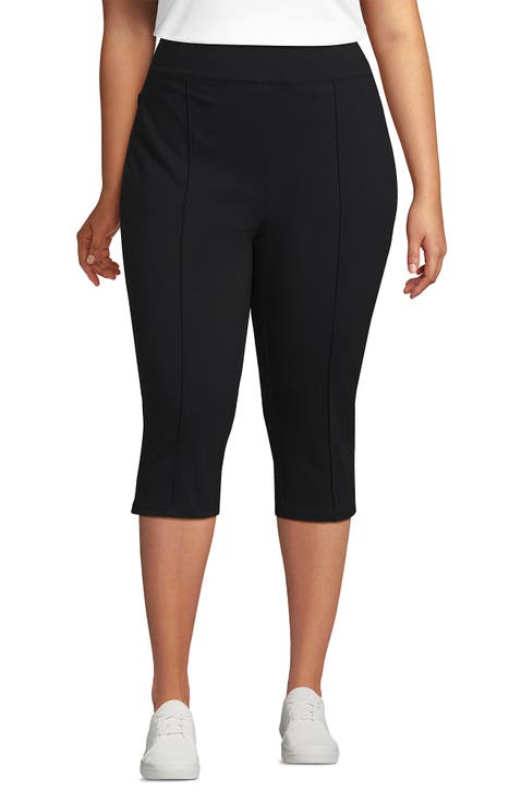 Plus Size Starfish High Rise Pintuck Capri Pants