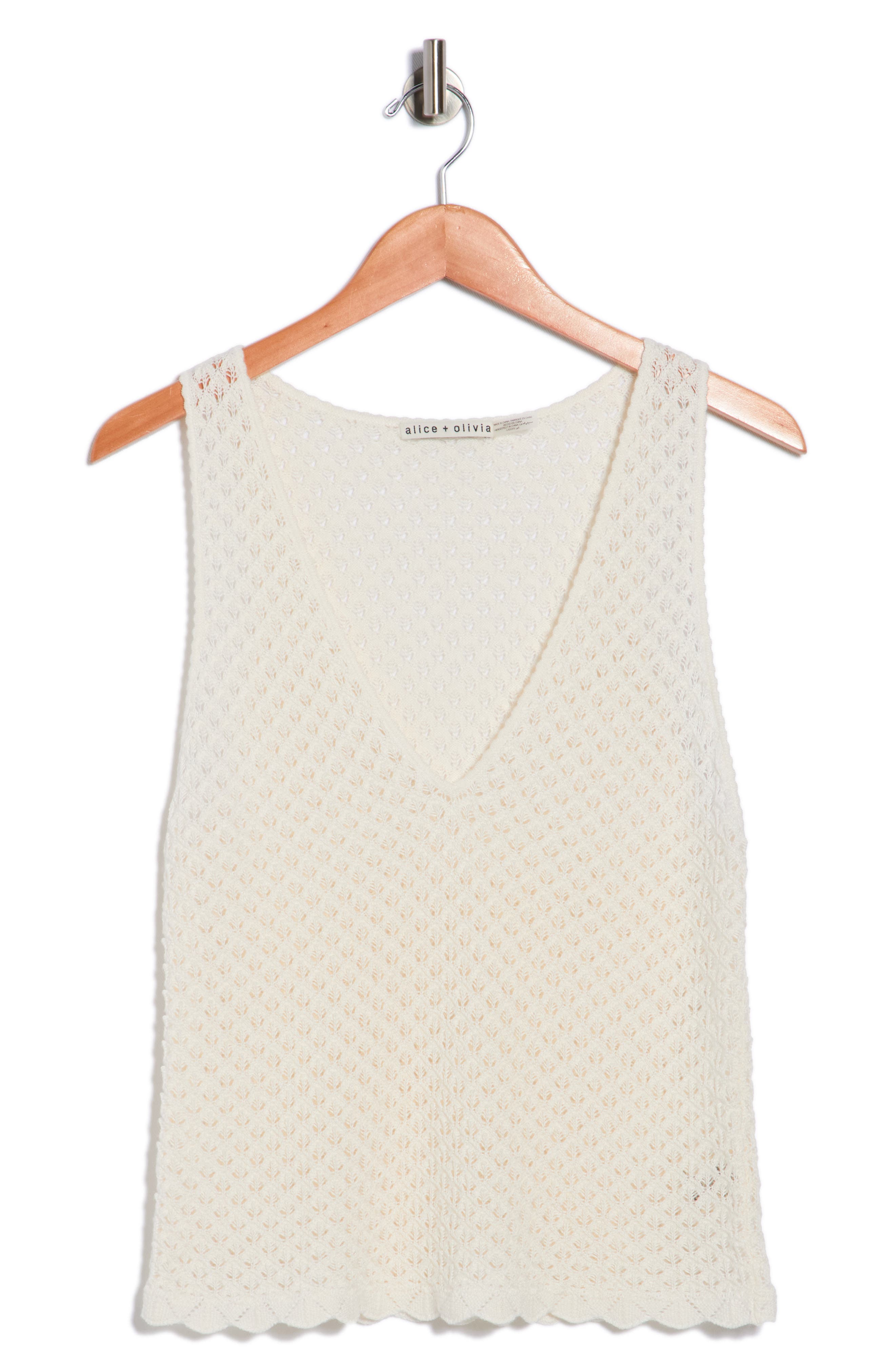 Alice + Olivia Annalise Pointelle Sweater Tank