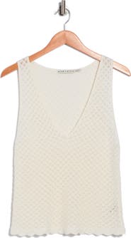 Alice + Olivia Annalise Pointelle Sweater Tank