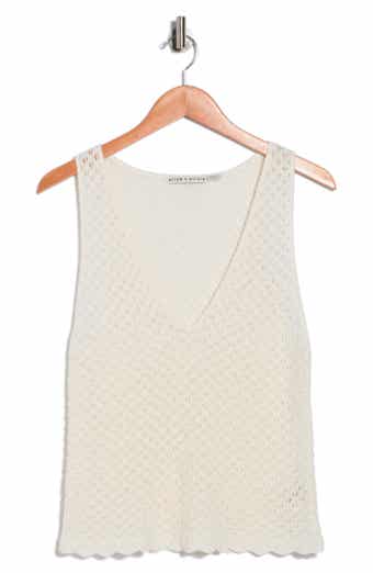 Alice + Olivia Annalise Pointelle Sweater Tank