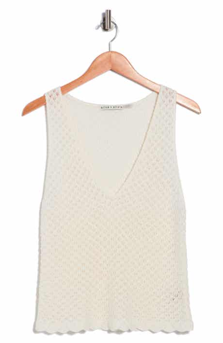 Alice + Olivia Annalise Pointelle Sweater Tank