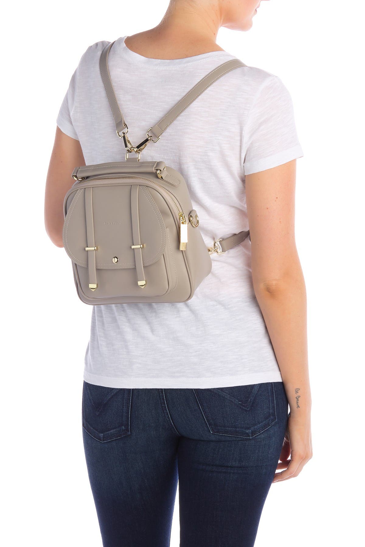 Camila Leather Backpack, Alternate, color, GREY