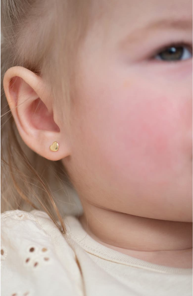 In Season Jewelry 14k Polished Heart Earrings, Alternate, color, Gold