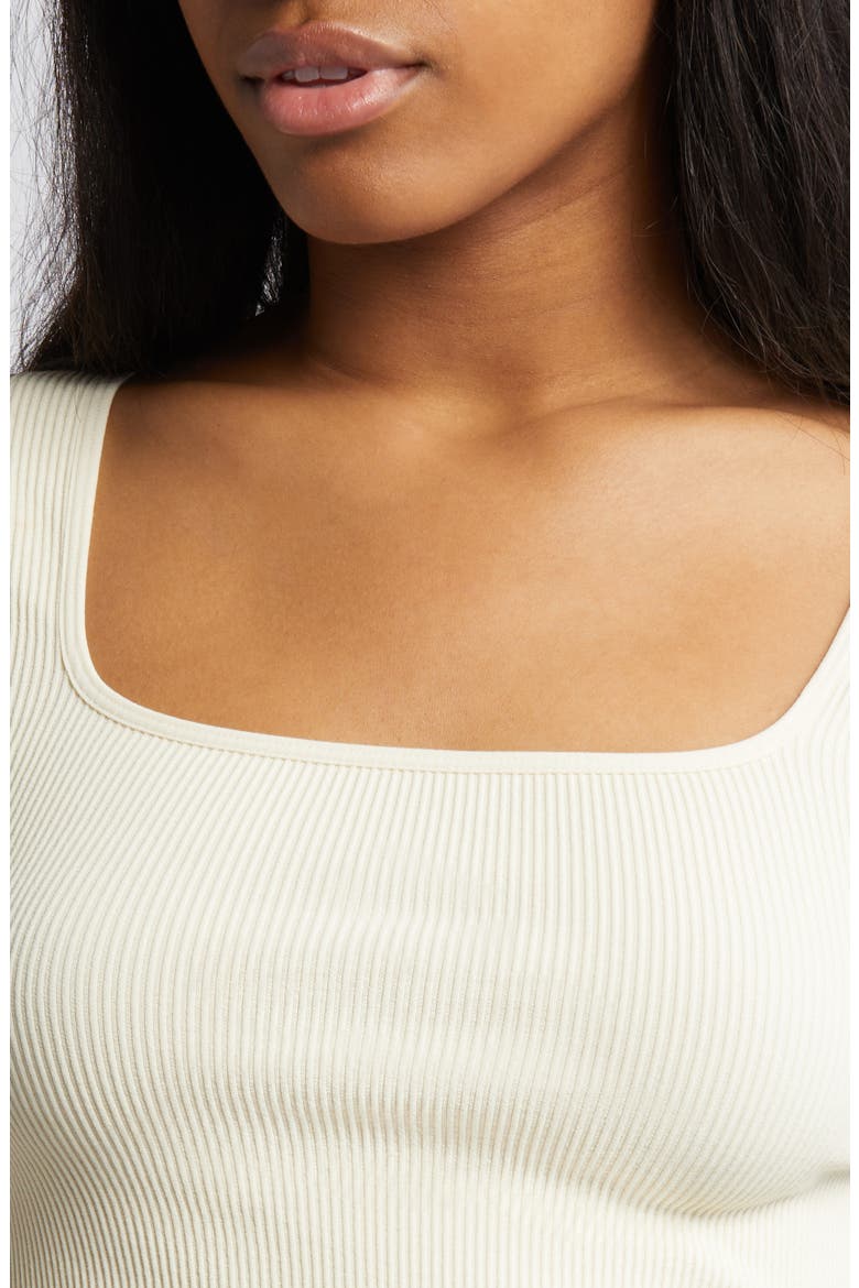 Seamless Square Neck Rib Crop Top, Alternate, color, BEIGE ANGORA