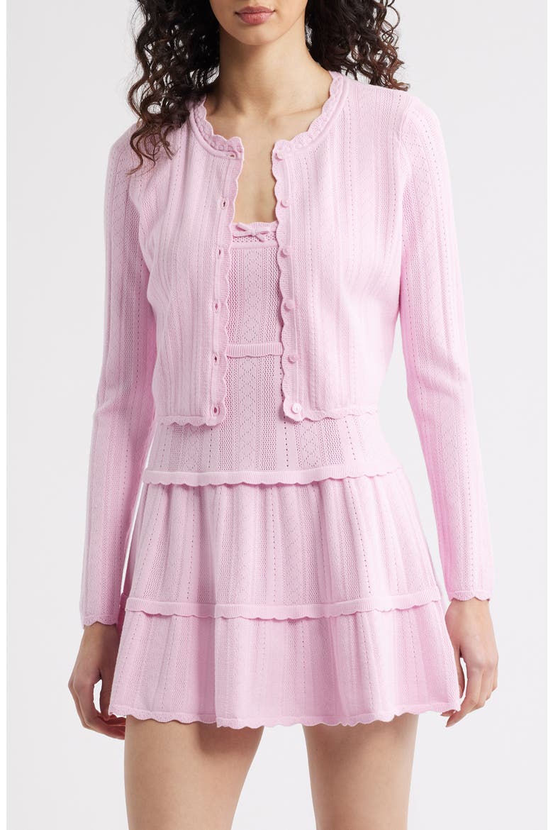Nadiya Pointelle Cardigan, Main, color, CANDY FLOSS PINK