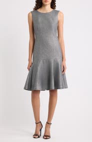 KOBI HALPERIN Brett Sleeveless Metallic Drop Waist Dress