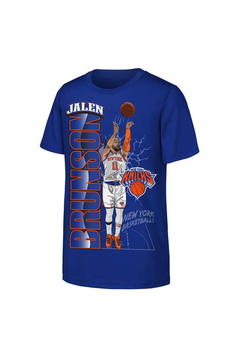 Youth Outerstuff Jalen Brunson Royal New York Knicks Height T-Shirt, Main, color, Royal