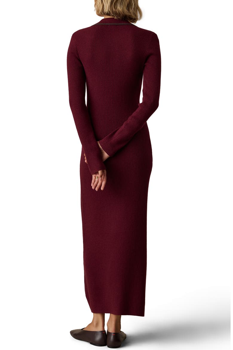 Throwback Cotton and Cashmere Sweater Maxi Dress, Alternate, color, MERLOT