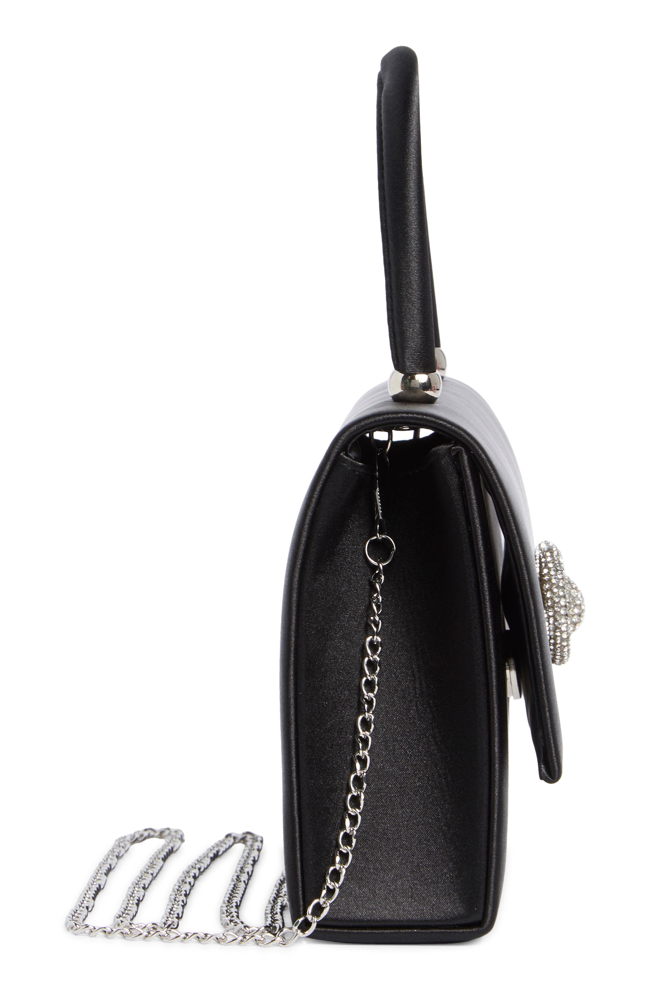 ALESSIA BIANCHI Crystal Bow Evening Bag, Alternate, color, Black