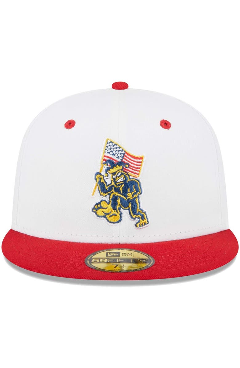 New Era Men's New Era White Eugene Emeralds Theme Nights Pranksters  59FIFTY Fitted Hat, Alternate, color, White