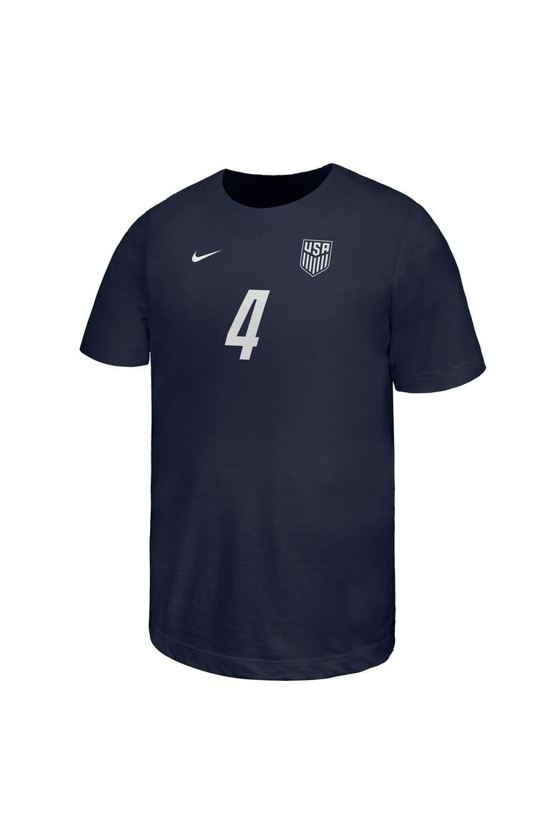 Youth Nike Tyler Adams Navy USMNT Away Player Name & Number T-Shirt, Alternate, color, Navy