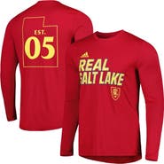 adidas Men's adidas Red Real Salt Lake Jersey Hook AEROREADY Long Sleeve T-Shirt