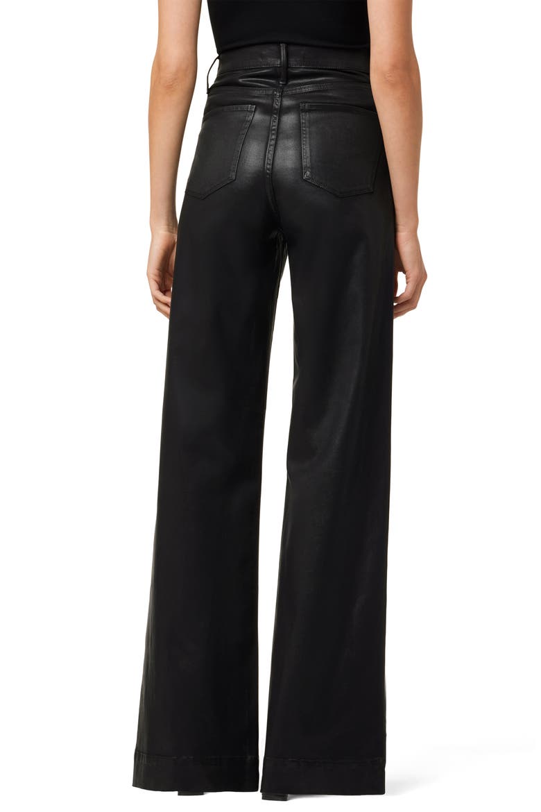 The Mia Coated High Waist Wide Leg Jeans, Alternate, color, BLACK