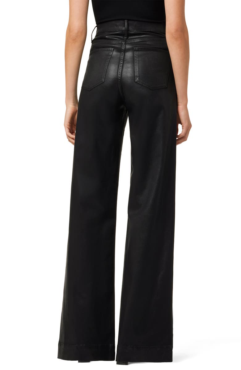 Joe's Jeans The Mia Coated High Waist Wide Leg Jeans, Alternate, color, Black