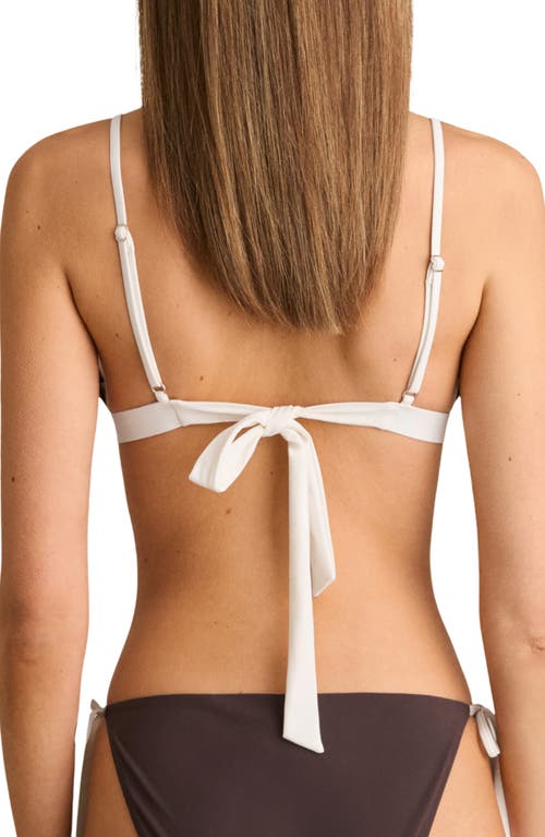 Reiss Chocolate Whipstitch Triangle Bikini Top In Chocolate