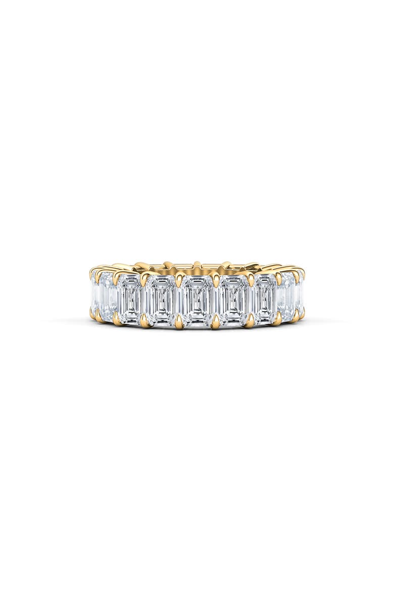 Emerald Cut Lab Created Diamond 18K Gold Eternity Band, Alternate, color, YELLOW GOLD