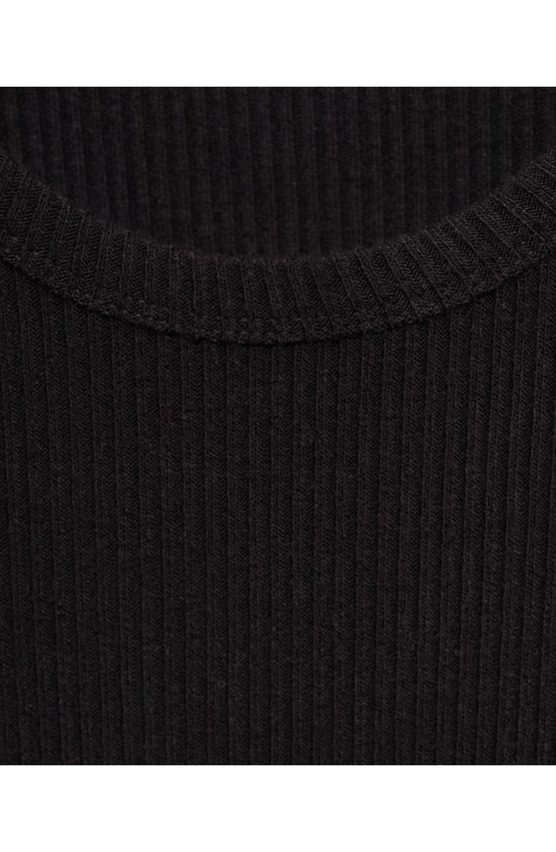 MANGO TEEN Single Sleeve Ribbed Minidress, Alternate, color, Black