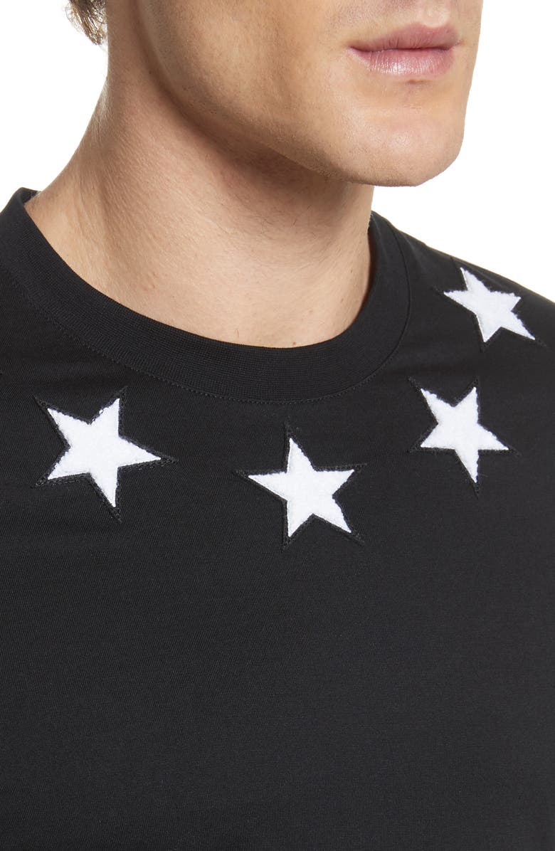 Givenchy Star Appliqué T-Shirt, Alternate, color, 